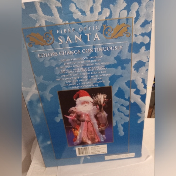 Fiber Optic Santa 16" Table-top Display Light Changes Color NIB - Picture 5 of 7